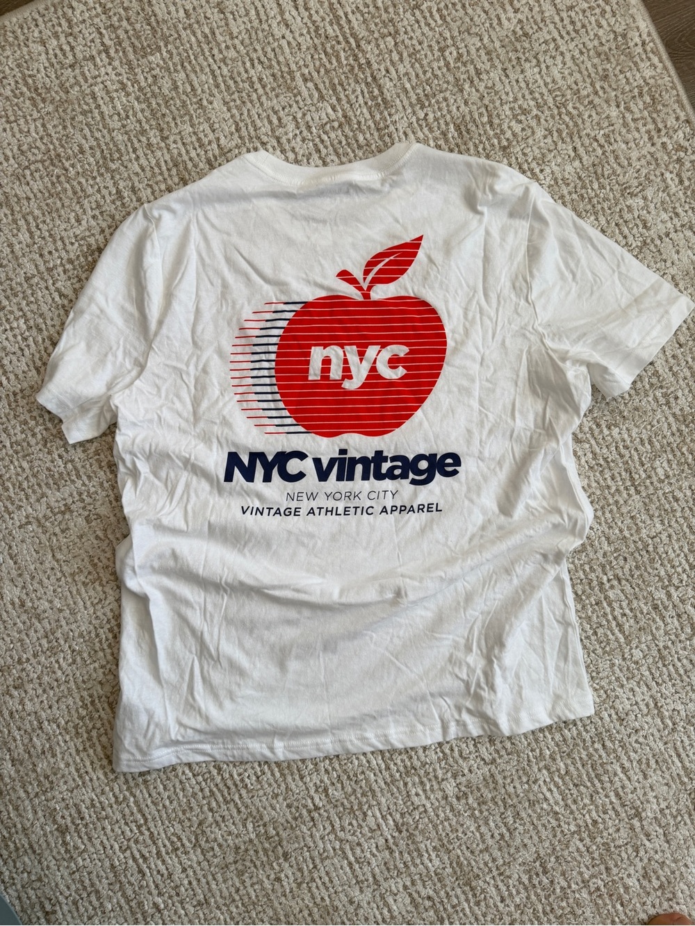 Old Navy White T‑Shirt with Red NYC Apple Graphic